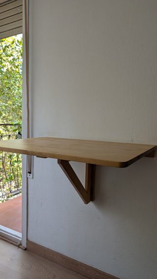 Mesa de comedor plegable de madera