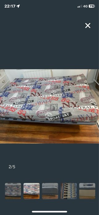 Sofá Cama Ikea gris y rojo