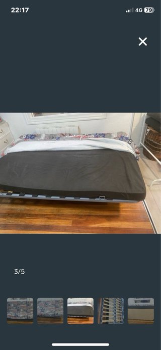 Sofá Cama Ikea gris y rojo