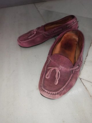 Zapatos mocasines rosa ante
