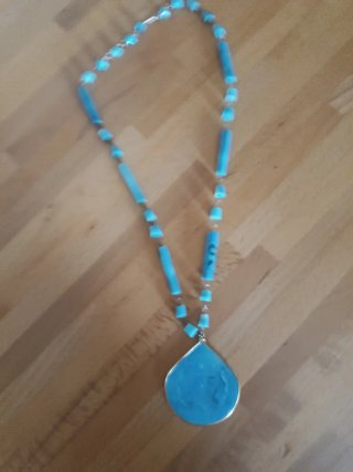 Collana messicana con pendente turchese