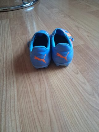 Zapatillas Fútbol Puma Azul Naranja