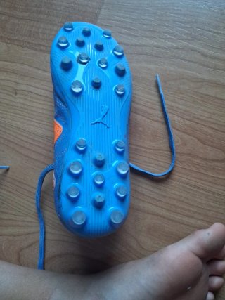 Zapatillas Fútbol Puma Azul Naranja