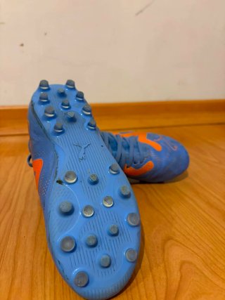 Zapatillas Fútbol Puma Azul Naranja
