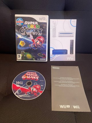Wii Super Mario Galaxy Juego + Manuales