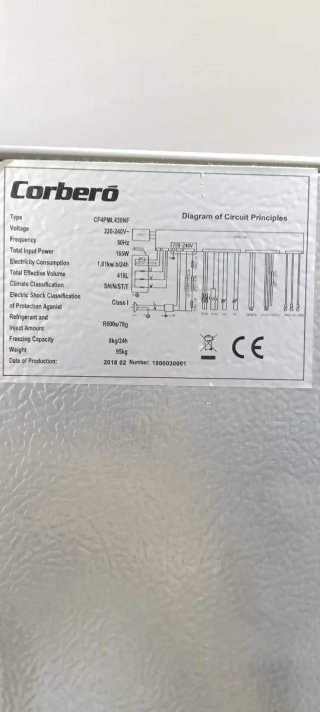 NEVERA AMERICANA CORBERÓ NO FROST ENERGÍA A+