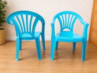 Pack 2 Sillas Niños Plástico Azul