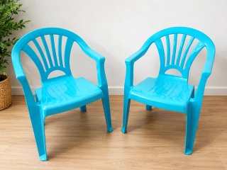 Pack 2 Sillas Niños Plástico Azul