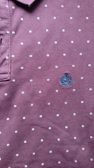 Polo granate con puntos blancos Talla M