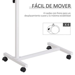 Mesa Sofá con Ruedas Ajustable Nogal Oscuro