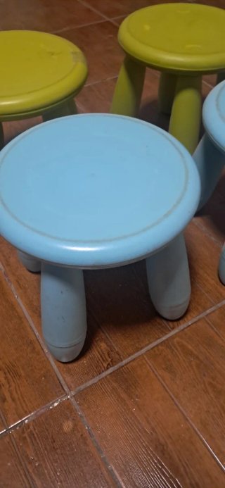 Taburetes Ikea Plástico Azul y Verde (4 uds)