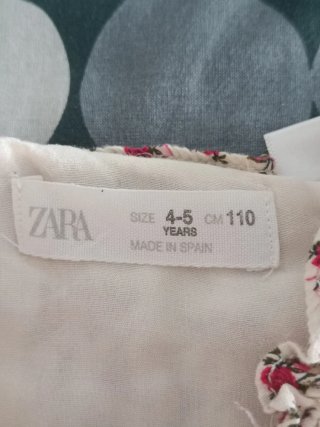 Zara Vestido Estampado Flores 4-5 Anos