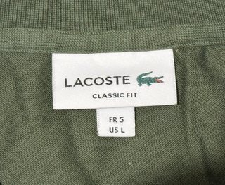 Polo Lacoste Verde Talla L Classic Fit