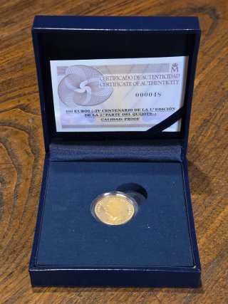 Moneda 100 Euros Oro IV Centenario El Quijote II