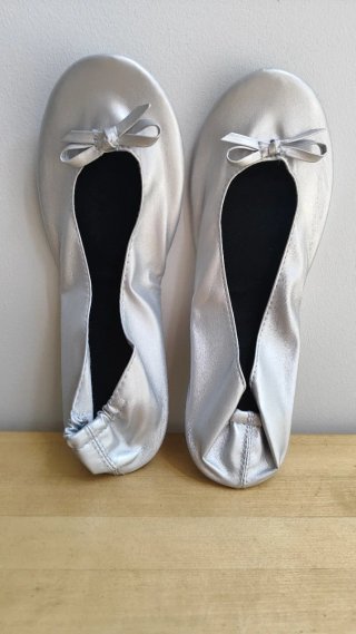 Bailarinas francesitas plegables color plata