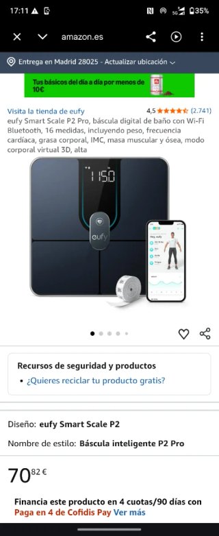 Báscula Inteligente Eufy SmartScale P2 Pro