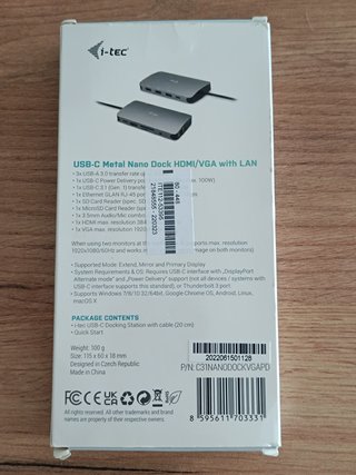 i-tec USB-C Nano Dock HDMI/VGA + LAN