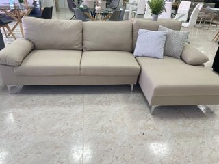 Sofá Chaise Longue Beige Tela