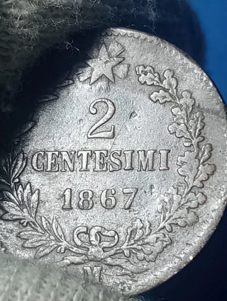 Moneta 2 Centesimi 1867 Regno d'Italia