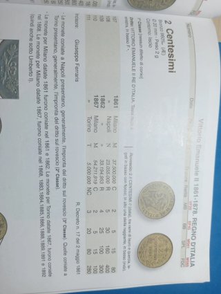 Moneta 2 Centesimi 1867 Regno d'Italia