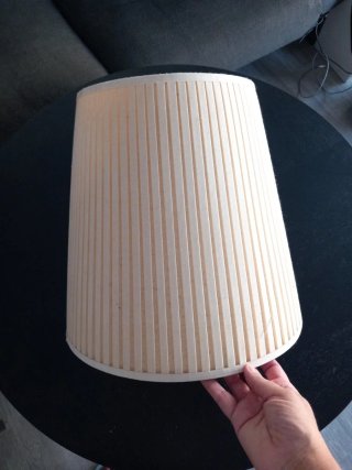 Pantalla lámpara beige plisada grande