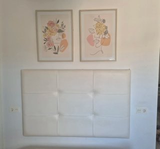 Cabecero Cama 150 + 2 Cuadros Decorativos