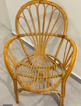 4 Sillas de mimbre estilo abanico hechas a mano