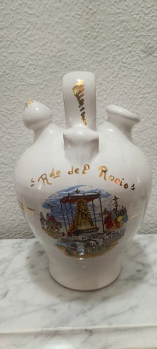 Cuadro y botijo Virgen del Rocío