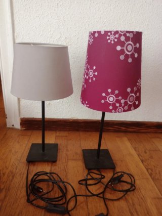 2x Pie de Lámpara Mesa Metal Negro