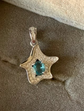 Colgante Plata Estrella de mar Aguamarina