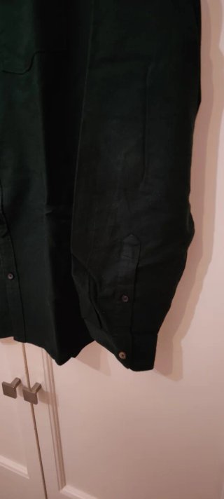 Camisa verde cuello mao