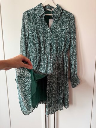 Vestido Cerise Blue Paris verde estampado