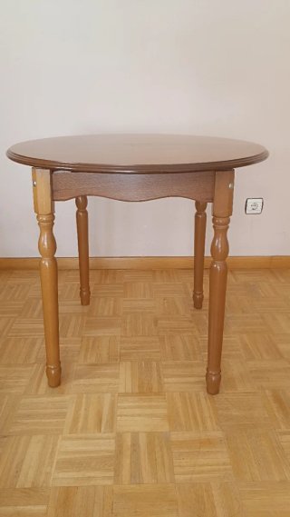 Mesa redonda extensible de madera