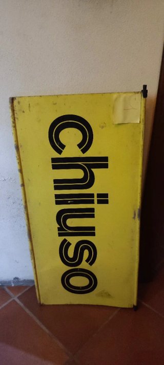 Cartello Agip Chiuso Vintage