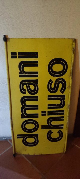 Cartello Agip Chiuso Vintage