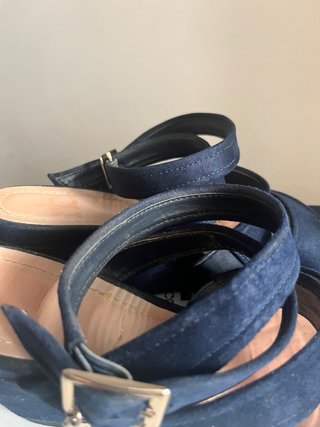 Sandali RoccoBarocco blu con zeppa