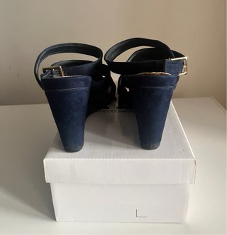 Sandali RoccoBarocco blu con zeppa