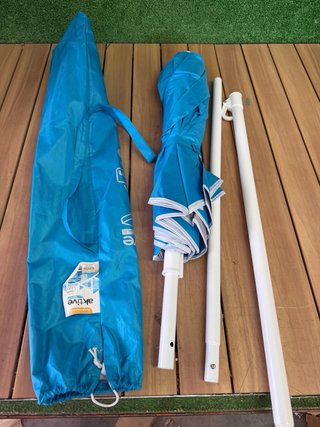 AKTIVE Sombrilla playa 180 cm, Plegado compacto,