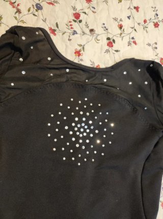 Maillot gimnasia negro pedrería