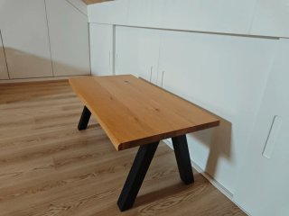 Mesa de centro roble natural/negro 60x110x45