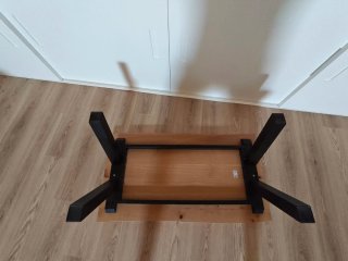 Mesa de centro roble natural/negro 60x110x45