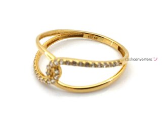 anillo oro 18k con piedra con circonita t. 16 (17,84 mm)
