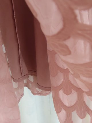 h&m vestido cóctel evasé halter rosa