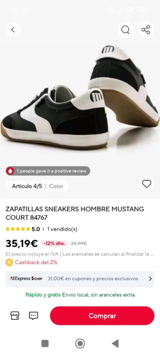 Zapatillas Mustang Negras y Blancas