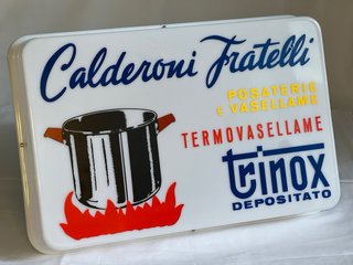 Insegna Calderoni Trinox Anni 60 NOS 45x30