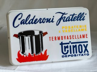 Insegna Calderoni Trinox Anni 60 NOS 45x30