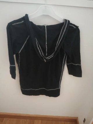 Chaqueta Fina / Cardigan Boho NATURA con Capucha