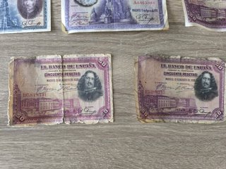 7 Billetes Antiguos Banco de España 1928