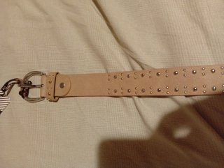 Cintura donna beige borchie