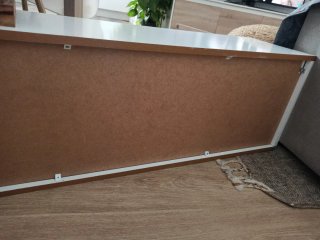 Mueble TV salón blanco y madera